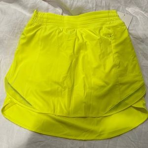 Lululemon Hotty Hot High-Rise Skirt *Long. Bright neon yellow. Size 8